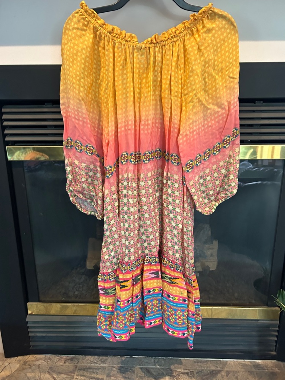 Colorful Geometric & Ikat Print dress - Picture 3 of 4